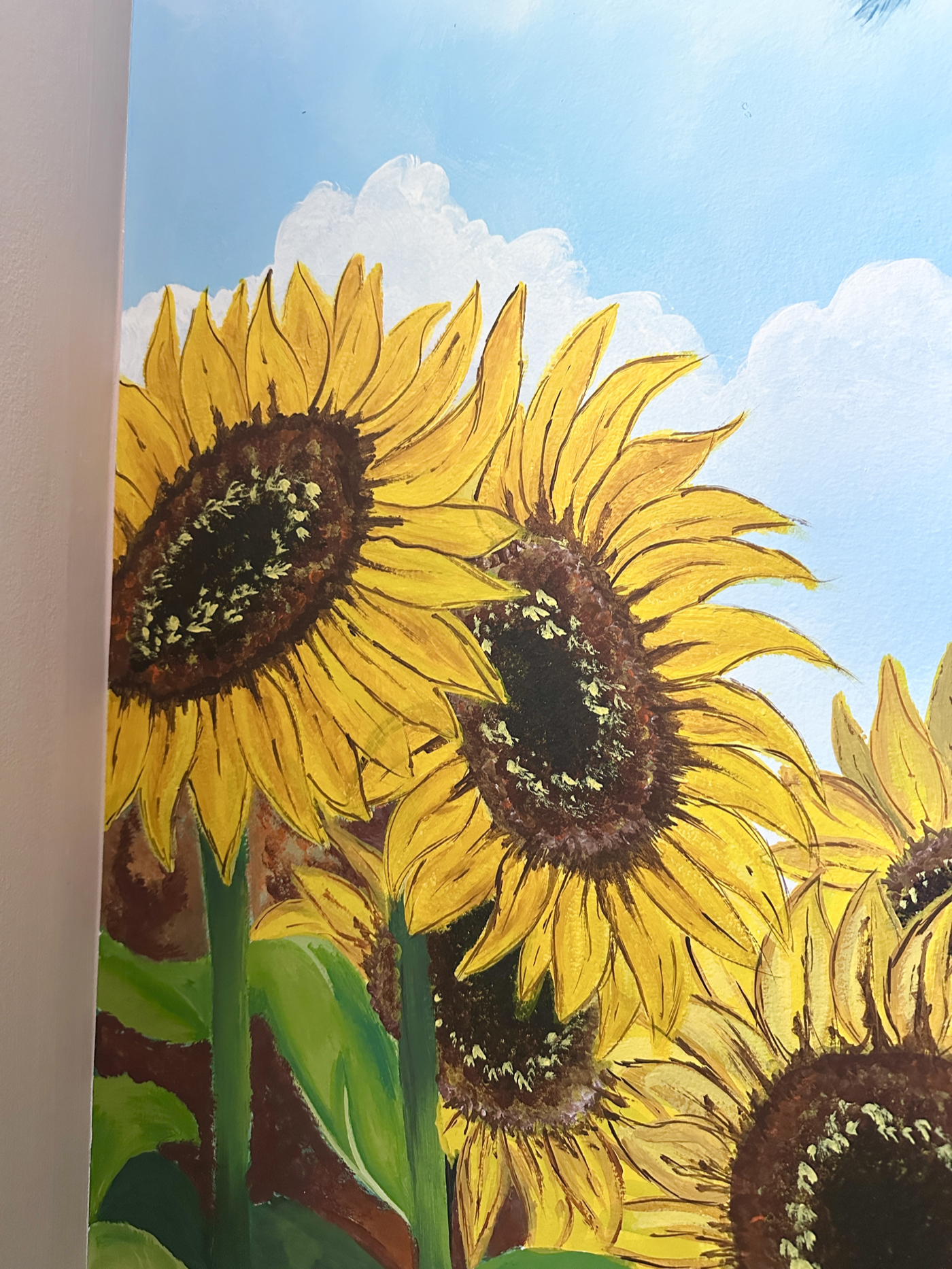 Finished left sunflower detail